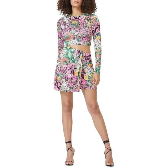 NWT AFRM Womens Kloie Floral Print Cut-Out Mini Dress Multi Floral Size S - Picture 1 of 8